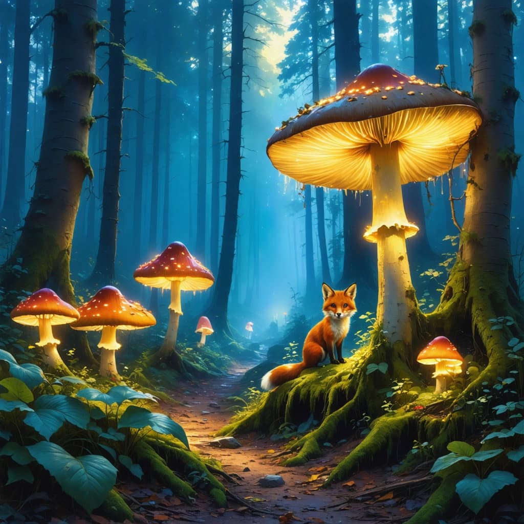 Dreamy forest illustration